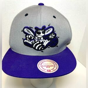 Mitchell & Gray NBA Charlotte Hornets Basketball SnapBack Cap Hat. Purple/Gray.